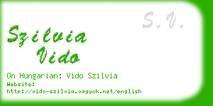 szilvia vido business card